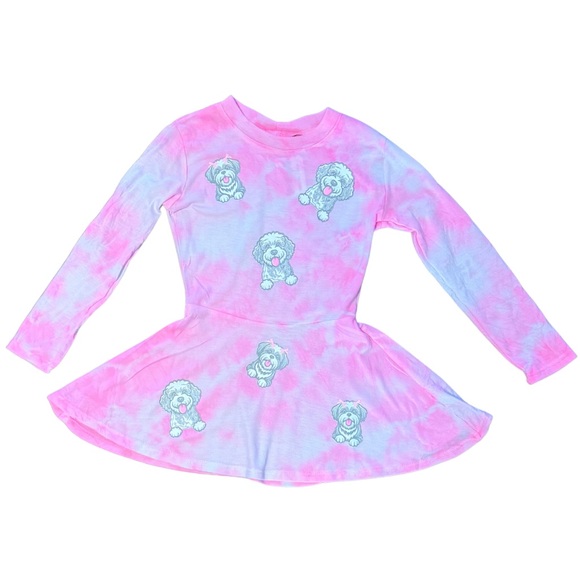 Firehouse Other - Firehouse hot pink tie dye twirl dress with Puppies girls size 2/3 NWOT